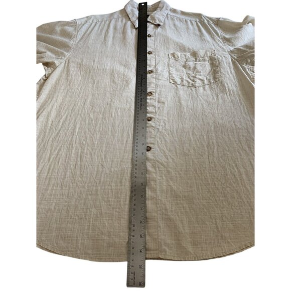 Basic Options Mens Basic Options Beige Short-Sleeve Button-Up Shirt Large - Picture 5 of 9